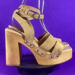 Sam Edelman Women's Tan Rosalind Platform Heeled Sandal Shoe Size 10-NEW
